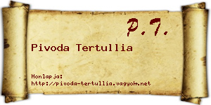 Pivoda Tertullia névjegykártya